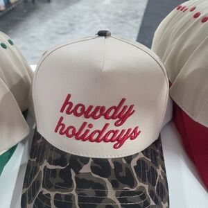 Howdy Holidays Red and Brown Cap